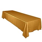 Parfair Dessin Satin Tablecloth Table Overlay Cover for Wedding Banquet Decoration, Bright Silk and Premium Smooth Fabric Party Table Decoration (Table Cloth - 60'x102' - Gold)
