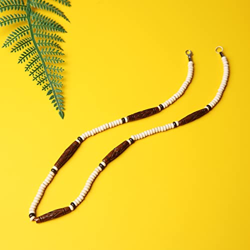 Hzman Buffalo Bone Native American Inspired Tribal Style Collar Choker Necklace (Grid Brown) #TOP1