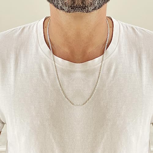 AMENNA, Conjunto Piastrine 3mm Corrente 60cm e Pulseira Masculina Prata 925