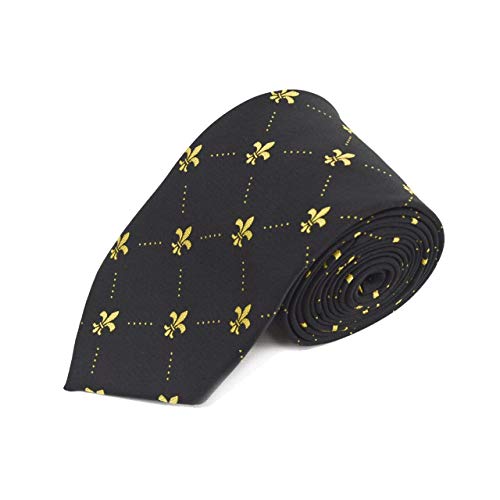 Royal Fleur De Lis Classic and Traditional Necktie Luxurious Diamond Dotted Tie with a Satin Finish for Men.