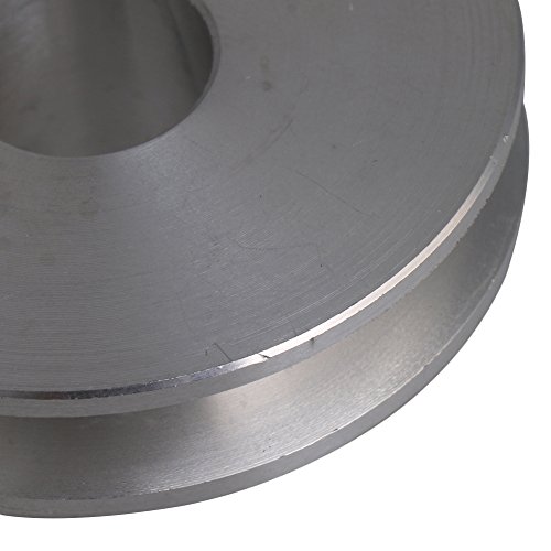 Bqlzr 41X16X12Mm Silver Aluminum Alloy Single 12Mm Fixed Bore Pulley For Motor Shaft 3-5Mm Pu Round Belt #TOP3