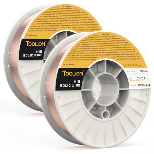 Image of TOOLIOM ER70S-6 0.030 inch Mild Steel MIG Welding Wire 10LB 2PCS | High manganese & silicon for strong welds, minimal spatter, smooth feeding