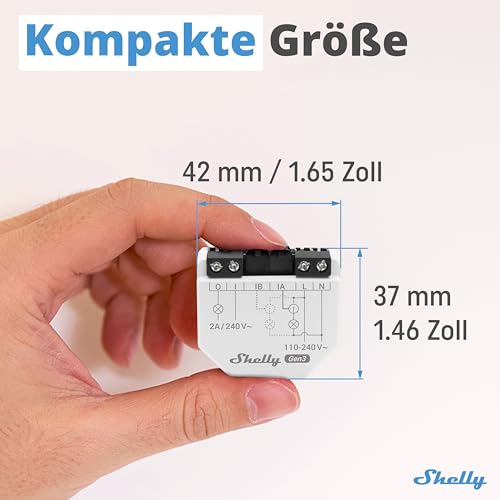 Shelly EM Gen3 + 50А Clamp, WLAN-gesteuert Smart Energiezähler mit Potentialfreiem Kontakt, Stromzange, Leistungsmessung, Hausautomation, Alexa & Google Home, iOS Android App, Kein Hub Erforderlich