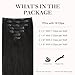 GOO GOO Clip in Hair Extensions Real Human Hair, Remy Human Hair Extensions Clip ins for Women, Natural Human Hair, 18inch 120g 7Pcs, 1B Natural black