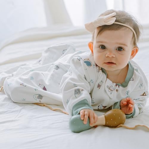 Image of Nest Designs Organic Cotton Removable Long Sleeve Sleep Bag | 1.0 TOG | Ideal for Sensitive Skin
