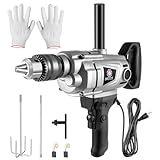 10-Amp Corded Duty Drill Mixer Set, Mixing Drill Machine with Spade Handle for Drilling and Mixing, Variable Speeds Concrete Mud Mixer, for Mixing & Drilling