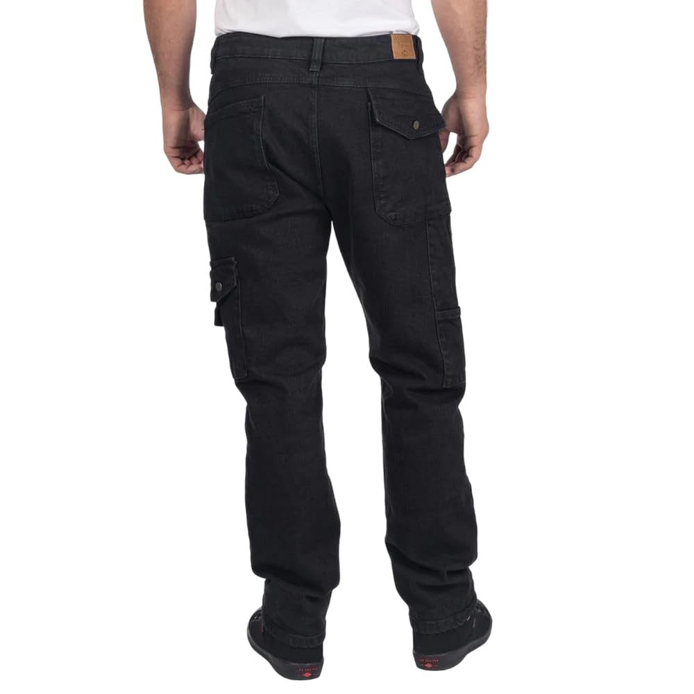 Lee Cooper Vaqueros Cargo Hombre Regular Fit – Pantalón Denim Stretch Multi Bolsillos, Jeans Trabajo Carpenter Resistente Workwear Construcción
