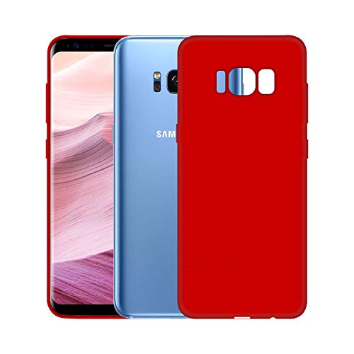 Image of Case Creation Luxurious OG Series for Samsung S8 Plus Case Cover,Anti-Dirty Slim Case Frosted Matte Cute Candy TPU Raised Bezel (Splash of Color) Back Cover for Samsung Galaxy S8 Plus - Glamour Red