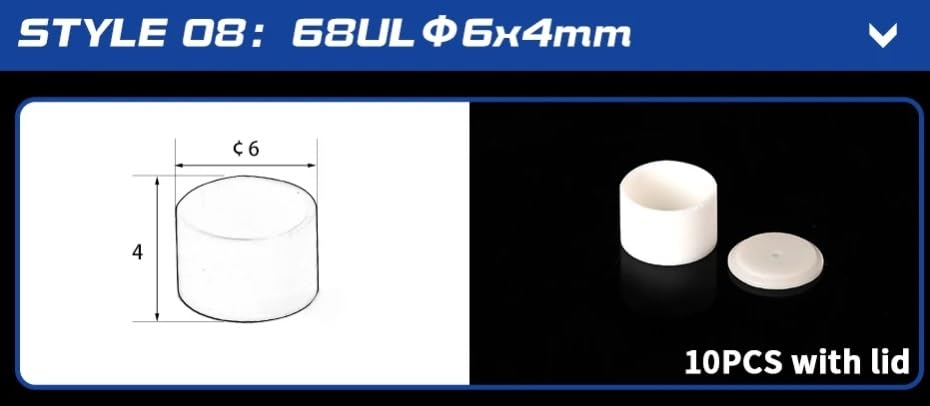 10 crisoles de alúmina con tapa, 99,5% puros | Durable, resistente a altas temperaturas, for uso en laboratorio de análisis térmico(D6xH4mmWith lid)
