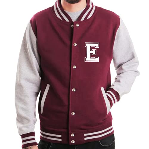 Casaco Masculino College Blusa de Frio Jaqueta Masculina Moletom Letra E (Bordô, P)