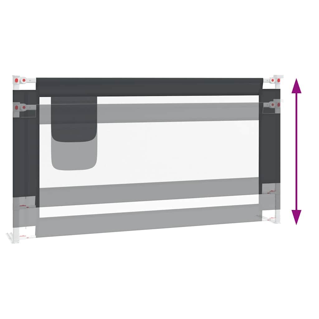 vidaXL Barandilla de Seguridad Cama de Niño Protección Cuna Bebé Guardería Dormitorio Habitación Protector Riel Barrera Gris Oscuro Tela 160x25 cm