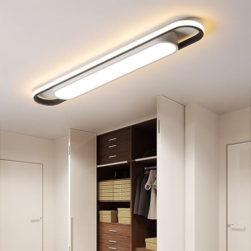 Plafonnier noir + blanc géométrique au design architectural épuré - 7