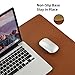 Desk Pad Blotter,Wolaile 36x17 in Large PU Leather Mouse Pad,Waterproof Non-Slip Writing Desktop Protector Mat,Office Desk Accessory,Brown
