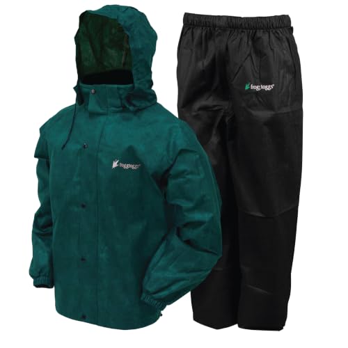 FROGG TOGGS Mens Standard Classic All-Sport 3-Layer Waterproof Breathable Rain Suit Dark Green/Black X-Large