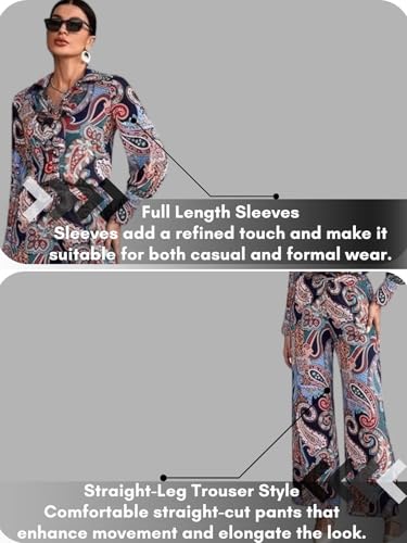 Image of GRECIILOOKS Women Ethnic Co-ord Set | Casual & Festive Cord Set's | Floral Printed Outfits | Summer Stylish | Regular Fit Pajama Sets