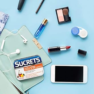 Sucrets Medicated Honey Lemon , Sore Throat, Cough & Dry Mouth, Cough Drops, 18 Count (Pack of 3)