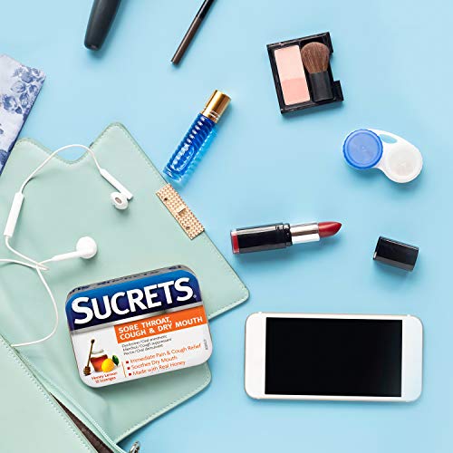 Sucrets Medicated Honey Lemon , Sore Throat, Cough & Dry Mouth, Cough Drops, 18 Count (Pack of 3)