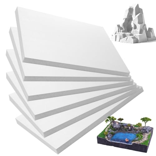 RANJIMA Lot de 6 plaques de mousse rigide en polystyrène extrudé 40 x 30 x 2 cm - Plaque de...