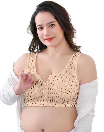 Women's Comfortable Maternity & Nursing Bra | Front Open Breastfeeding Bra | Premium Soft Modal Fabric | Padded Wirefree Full Coverage Bra for Pregnancy, Nursing & Postpartum Support Beige-image-31