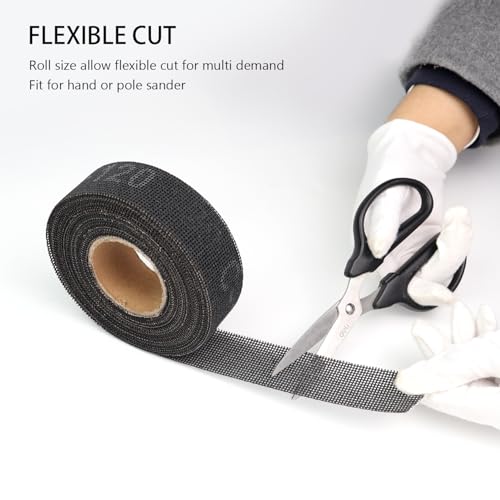 Image of SCOTTCHEN Sanding Rolls /Plumbing Sanding Cloth 1-1 /2 inch x 11yd (33 ft) / Plumber's Double Side Open Mesh /Silicon Carbide Grit #120-1Roll