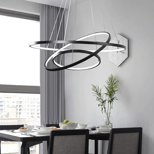 Lustre LED pour table à manger et salon avec suspension réglable et télécommande - 3