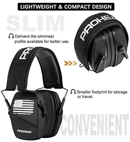 Image of PROHEAR 016 NRR 26dB Shooting Ear Protection, Slim Passive Earmuffs