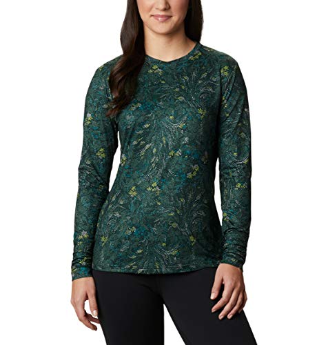 Columbia Women's Piney Ridge Printed Long Sleeve Knit, Spruce Dotty Floral Print, X-Large