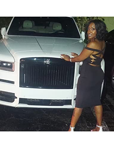 Beagimeg Women's Sexy Lace Up Backless Bodycon Midi Party Club Dress Black #TOP6