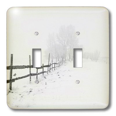 Impression paysage rural enneigé pour plaque de finition interrupteur 3dRose lsp_200439_2