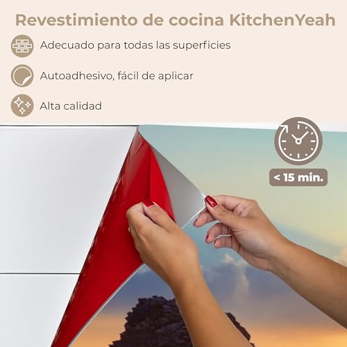 Miniatura 6 de Kitchenyeah Antisalpicaduras Cocina 80x300 Cm Adhesivo Salpicadero Protector Pared Salpicaduras Revestimiento Puesta De Sol - Mar - Playa - Paisaje