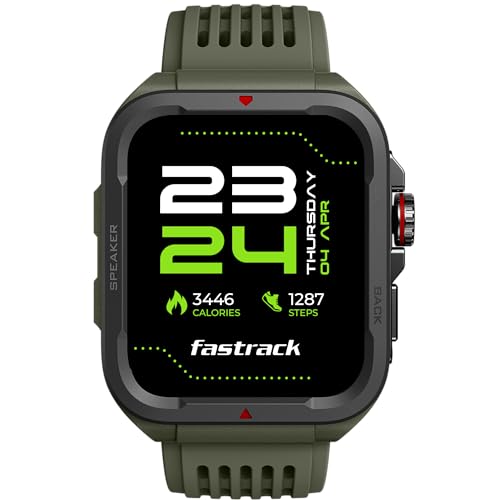 Image of Fastrack Active Rugged Smartwatch with 1.83 inch UltraVU HD Display|SingleSync BT Calling|Functional Crown|100+ Sports Modes|AI Coach|Auto Multisport Recognition|AI Voice Assistant|24x7 Health Suite|IP68