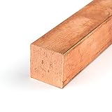 110 Copper Square Bar, Unpolished (Mill) Finish, H04 Temper, ASTM B187, 3/8