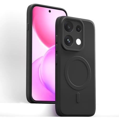 Image of Pikkme Back Cover for Oppo Reno16 Pro 5G Soft Matte Silicone Mag-Safe Design (Mag-Safe Not Support) Camera Protection | Slim Fit Bumper Cover (Black)