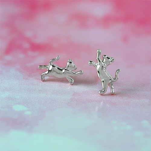Boma Jewelry Sterling Naughty Clawing Cat Stud Earrings3