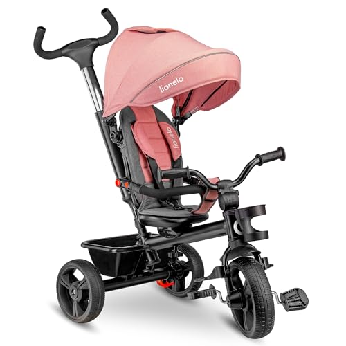 lionelo Haari Tricycle bébé évolutif jusqu'à 25 kg, vélo de Marche vélo pour Les Enfants Plus âgés, siège réversible, Grand Panier Sac, Porte-gobelet, Roue Libre
