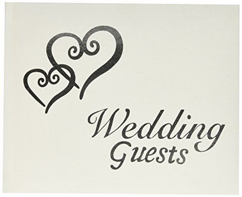 Darice VL0016 Wedding Guests G Book with Linked Silver Hearts