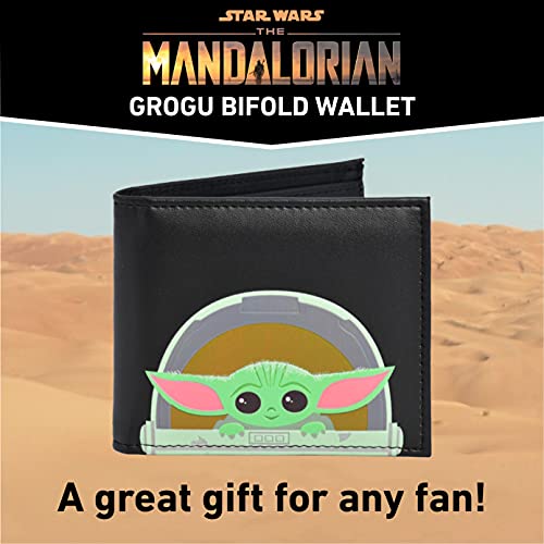 Concept One Star Wars Grogu Wallet, The Mandalorian Slim Bifold Wallet With Decorative Tin Case, Black And Green #TOP5