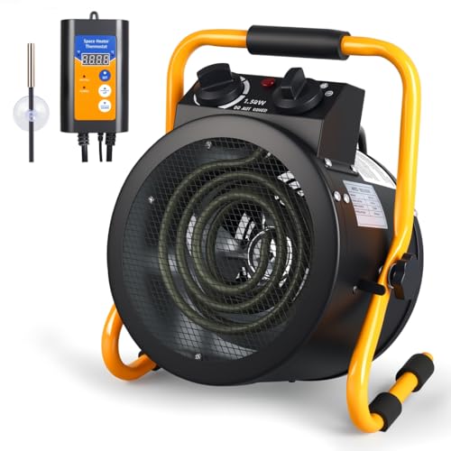 Portable 1500W Greenhouse Heater with Thermostat