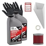 Factory Racing Parts Oil Change Kit compatible with Suzuki DR-Z400 DR-Z400SM – Includes 2 Quarts of SAE 10W-40 Full Synthetic Oil, 1 Filter, 1 Crush Washer, 1 Funnel, 1 Oil Change Sticker