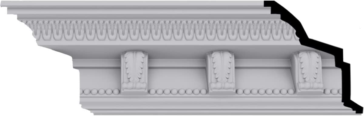 Endurathane Marcus Crown Moulding, 4 7/8"H x 4 1/4"P x 6 1/2"F x 94 1/2"L, (4 3/4" Repeat), Factory Primed (12-Pack)