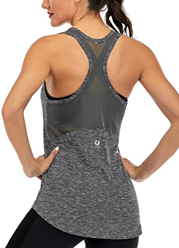 Image of ICTIVE Workout Tank Tops for Women Sleeveless Yoga Tops for Women Mesh Racerback Tank Tops Muscle Tank