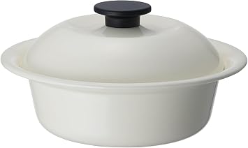Nodahoro KO-21MW Heat-Resistant Enamel Pot, Gas/Induction Compatible, Large, Single Person, Ramen, Udon, Made in Japan, Coconabe, Milky White