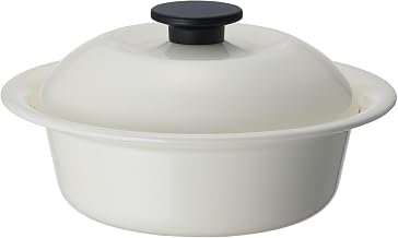Nodahoro Heat Resistant Pot, Enameled, Gas/IH Compatible, Large, Individual Pot, Ramen, Udon, Made in Japan, Kokonabe Individual Pot, Milky White, KO-21MW