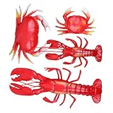 ledmomo 人工プラスチック製リアルロブスター螃蟹モデル点 鮮やか海洋生物フィギュア 水槽装飾 パーティーデコレーションに