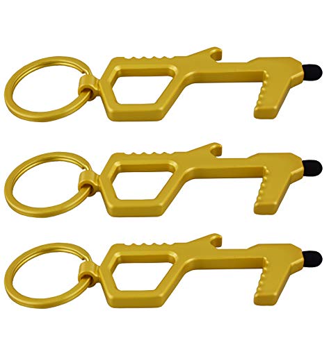 LUVenus No Contact Door Opening Tool Key Ring to Prevent Contact Touchless Operation of Elevator Buttons and Touch Screen(3Packs)