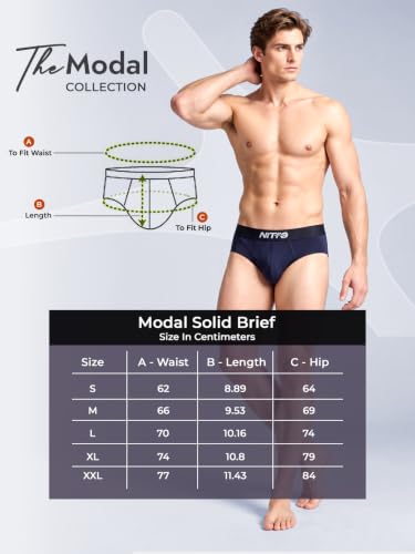 Image of Lux Nitro Men's Modal Brief| AeroComfi Ultra-Soft Stretch Brief | No-Marks Waistband, Four-Way Stretch, Premium Modal Micro Fabric (Pack of 2)