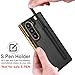 XIMAND for Samsung Galaxy Z Fold 7 Wallet Case with S-Pen Holder and Credit Card Holder, Built-in Front Screen Flim Protector,Luxurious Leather Magnetic Clasp Kickstand.(Black)