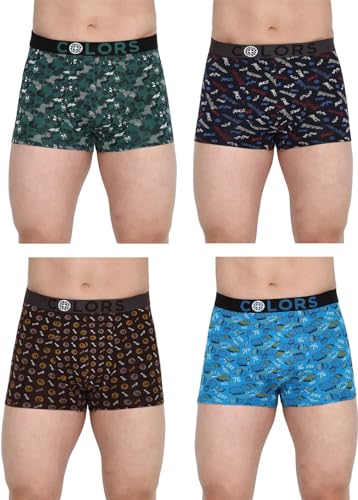 Image of Rupa Frontline Men's Cotton Printed Assorted Outer Elastic Mini Trunks /Underwear (#105)