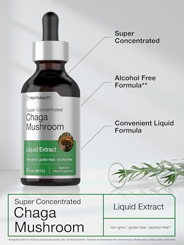 Horbäach Chaga Mushroom Liquid Extract | 2 Fl Oz | Vegetarian Tincture | Alcohol Free | Non-GMO, Gluten Free - Image 5