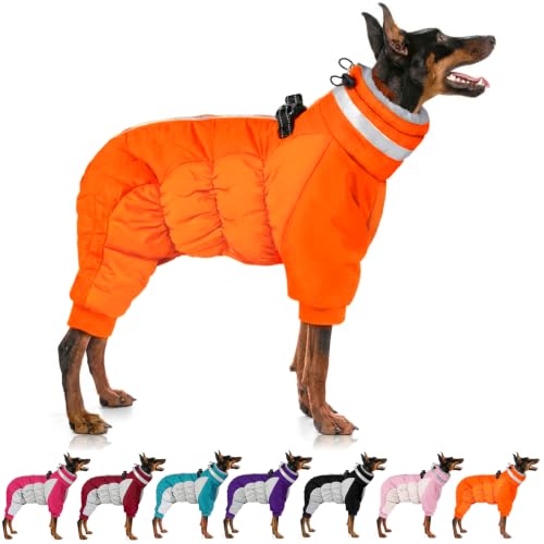 Image of MIGOHI Full Body Dog Coat,Warm Coats for X-Small Dogs, XS, Orange